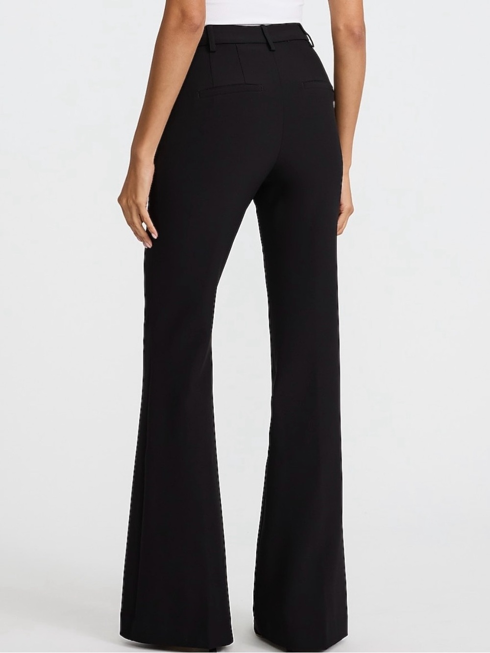 Express Women’s Editor Studio Stretch Twill High Waisted Slim Flare Pant Black - Picture 2 of 6